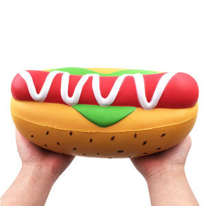 Giggle Bread Giant Squishy Hot Dog Sausage 26CM Jumbo Burger Slow Rising Toys Gift Decor