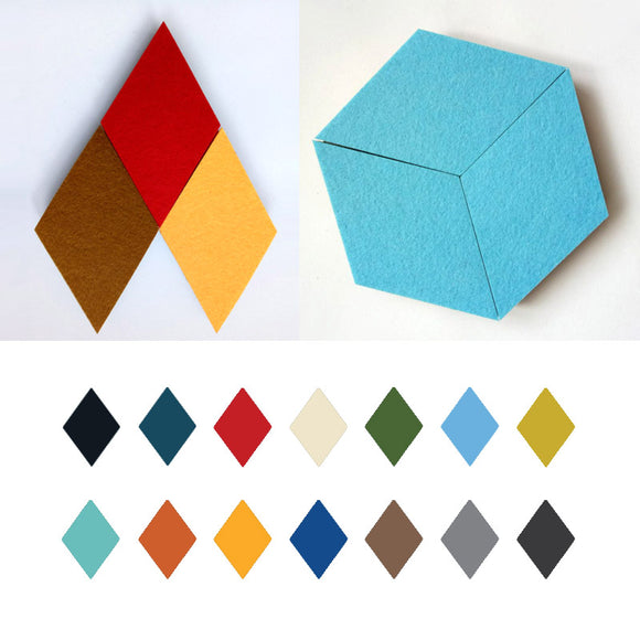 Honana DX-135 3PCS Creative Colorful Rhombus Wool Felt Multifunctional Wall Sticker Smart