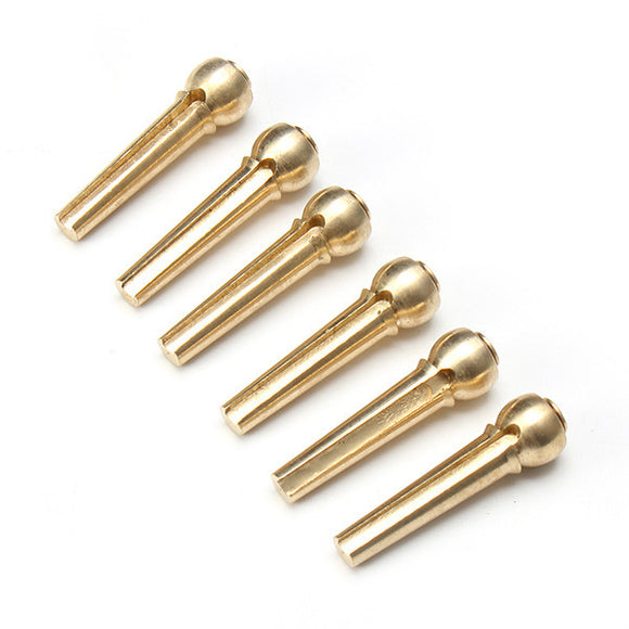 6pcs Durable Metal Brass Bridge Pins for Acoustic Guitar Golden Accessories