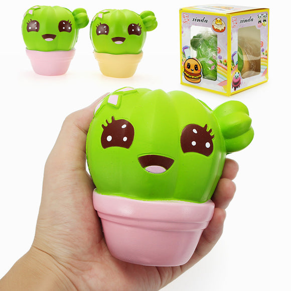 Xinda Squishy Cactus Plant 11cm Soft Slow Rising With Packaging Collection Gift Decor Toy