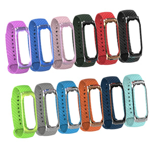 Bakeey Replacement Carbon Fiber Decoration TPU Watch Band for Xiaomi Mi Band 4 Smart Watch