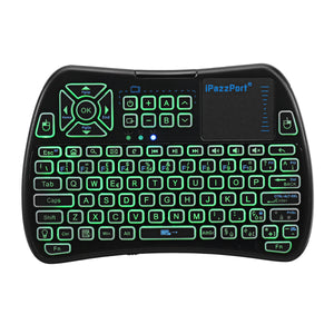 iPazzPort KP-810-61-RGB Italian Three Color Backlit Mini Keyboard Touchpad Airmouse