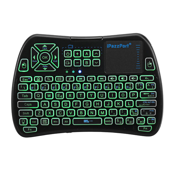 iPazzPort KP-810-61-RGB Italian Three Color Backlit Mini Keyboard Touchpad Airmouse