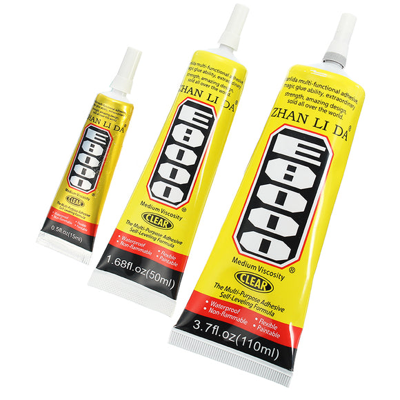 E8000 Glue Multi Purpose Clear Self Leveling Adhesive Shoes Jewelry DIY Crafts Phone Screen 3 Sizes