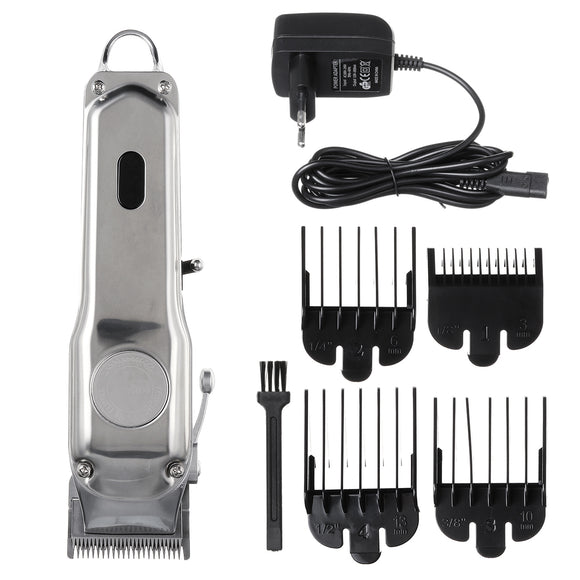 Professional Electric LED Rechargeable Hair Trimmer Cordless Hair Clipper Shaver with 4 Limit Combs