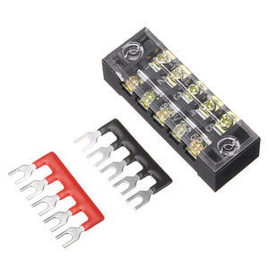 3 Pcs Dual Row 5 Position Screw Terminal Strip 600V 15A Insulated Terminal Barrier Strip