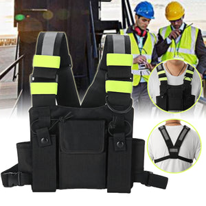 Chest Pocket Pack Harness Nylon Bag Backpack Holster for Radio Walkie Talkie