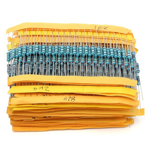 1000Pcs 5% 1/2W 0.5W Metal Film Resistor 50 Values Assorted Kit 0.1 ohm~4.7M ohm Capacitor