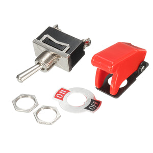 Excellway 12V Heavy Duty Toggle Switch Flick ON/OFF Car Boat Light Switch Spst With Missile Cover