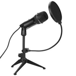 EIVOTOR USB Desktop Recording Microphone USB Plug & Play with Tripod Stand for Live Podcasting Streaming Video Youtube Laptop Desktop PC