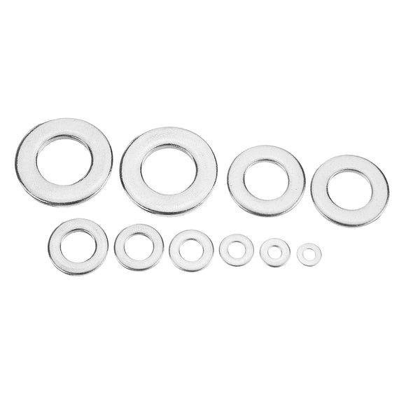 SuleveMXSW3 400Pcs 304 Stainless Steel Flat Washer Round Assortment Set M2/2.5/3/4/5/6/8/10