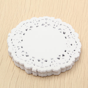 180pcs 3.5'' White Paper Lace Round Doilies Wedding Party Craft Decorations 8.8cm