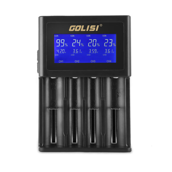 Golisi S4 HD LCD Display Smart Li-ion Ni-cd/Ni-md/AAA/AA Battery Charger