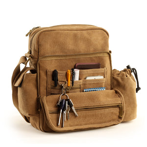 Men Canvas Fashion Shoulder Sling Bag Multifunction Bag