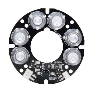 10pcs White 6*Array LED IR LED Infrared light Board for CCTV Camera Night Vision 53mm 850nM DC12V