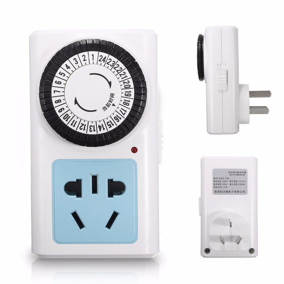 24Hr Mechanical Electrical Plug Program Switch Outlet Timer Energy-Saving Socket