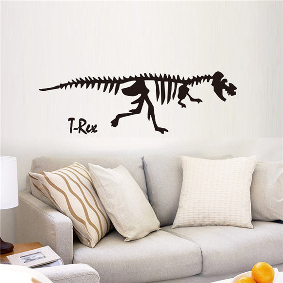 Cool Black Dinosaur Skeletons Wall Decals Waterproof Wall Stickers Home Wall Window Decor