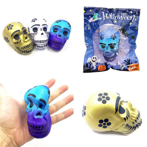 Chameleon Squishy Skull Skeleton Head 10cm Halloween Decor Slow Rising With Packaging Gift Toy