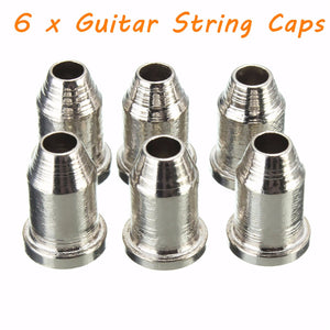 6 x Chrome Guitar String Through Body Ferrule 1/4 String Ferrules for Telecaster"