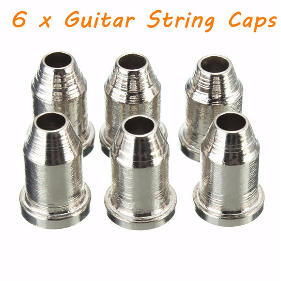 6 x Chrome Guitar String Through Body Ferrule 1/4 String Ferrules for Telecaster