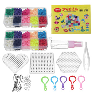 10 Grid *2 1500pcs DIY Fuse Beads Water Sticky Beads Art Craft Toys Kids