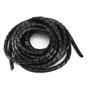 Black Spiral Polyethylene Cable Electrical Wire Wrap Tube Computer Manage Cord