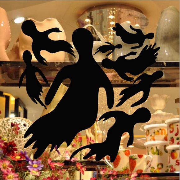 KST-23 Halloween PVC  Goblin Group Wall Stickers  Window Decoration Festival Wall Decals Poster