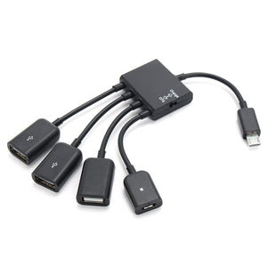 3 USB to Micro USB OTG Charge HUB Adapter 4 In 1 Charging Universal For Samsung For Android