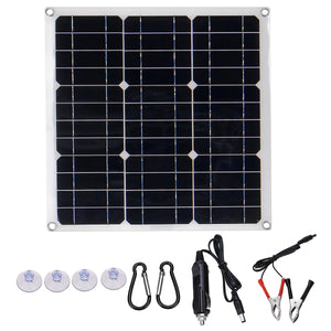 60W 18V Monocrystaline EVA+PET Solar Panel Rear Junction Box with Cables