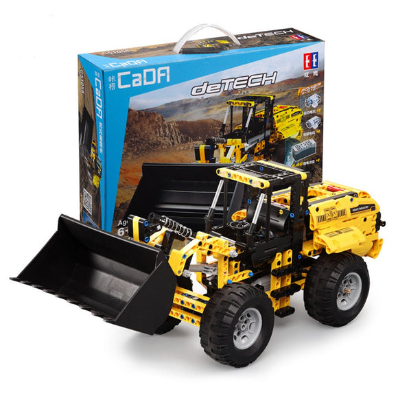 Doublee CaDA Building Blocks Toys Engineering Vehicle Remote Control Crawler Excavator Big Crane Mixer Ttruck Bulldozer Boy Spelling Toy