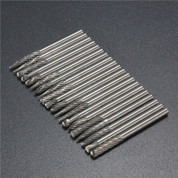 20pcs 3mm Tungsten Carbide Cutter Rotary Burr Set CNC Engraving Bit