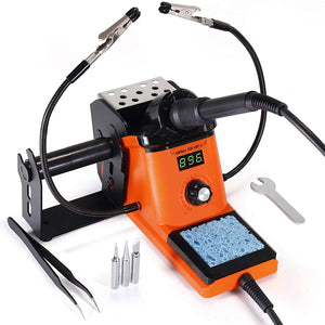 YIHUA 926 III 60W Welding Soldering Iron Station Digital 194F~896F Adjustable Temp C/F Sleep & Calibration Functions with 2 Helping Hands + 3 Extra Solder Tips & Tweezers