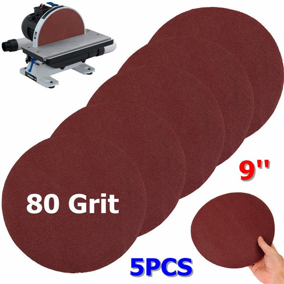 5pcs 9 Inch 80 Grit Aluminum Oxide Sanding Polishing Disc Abrasive Tool