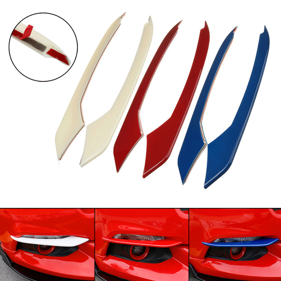 Pair ABS Front Fog Light Lamp Eyebrow Cover Trims for Ford Mustang 2015-2018 Red/Blue/White