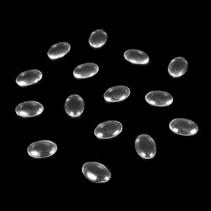 100Pcs 18x25mm Clear Glass Dome Oval Cabochon Flat Back DIY Cameo Pendants Crafts