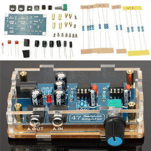 DIY HIFI Headphone Amplifier Single Power Supply PCB AMP Kit With Transparent Housing