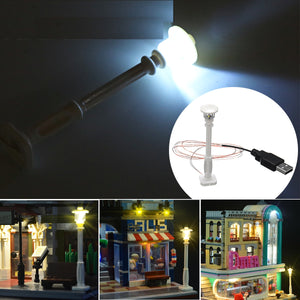 Universal DIY LED White Street Lamp For Lego Streetscape Building Blocks Bricks Toy