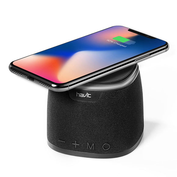 Havit M1 Wireless Qi Charging bluetooth Speaker Mini Heavy Bass Stereo TF Card Handsfree Speaker