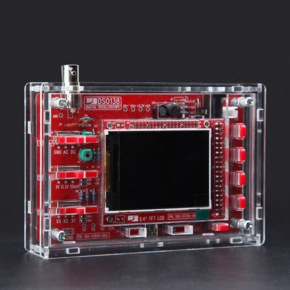 Original JYETech DSO138 Assembled Digital Oscilloscope Module With Transparent Acrylic Housing