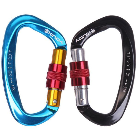 25KN Aluminum Alloy D Shape Carabiner Buckle Climbing Safety Device Tool