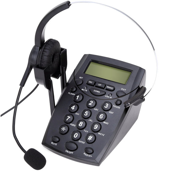 HT500 Headset Telephone Desk Phone Headphones Hands-free Call Center Noise Cancellation Monaural