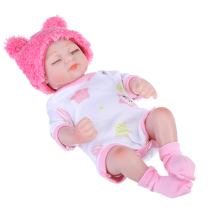 11 Handmade Silicone Reborn Sleeping Baby Doll Toys Lifelike Newborn Girl Gift"