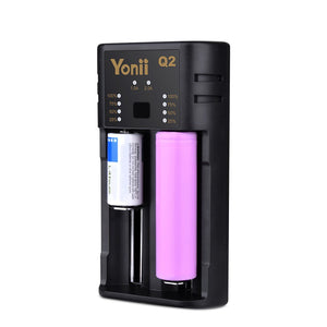 Yonii Q2 Double Slot USB Rechargeable Lithium Battery Charger Multi-functional Intelligent Charger for 18650/26650/21700/AAA Battery