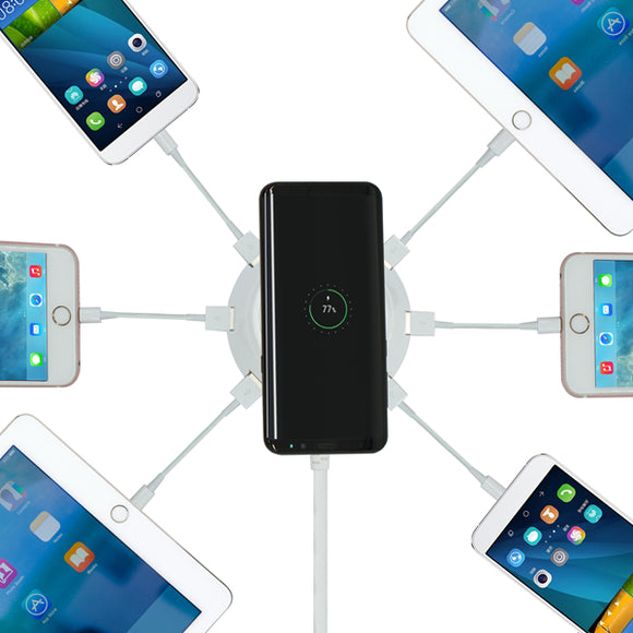 Bakeey 6 Ports 4.2A Qi Wireless Charger With LED Indicator For iPhone X 8 8Plus Samsung S8 Note 8