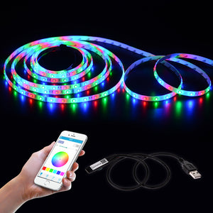 LUSTREON 45CM Max 45WUSB Mini 4Pins LED RGB bluetooth Strip Light APP Controller DC5V