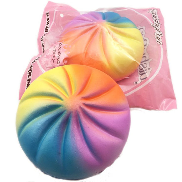 Squishy Fun Rainbow Bun Colorful Jumbo 13cm Squishy Slow Rising With Packaging Collection Gift Toy