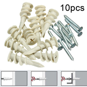 10Pcs Nylon Plate Board Cavity Wall Plug Fixing Speed A Anchor With Screws