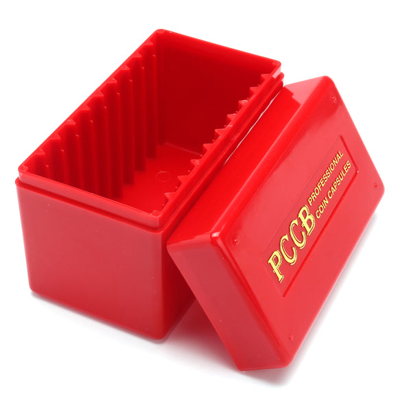 Red Coin Storage Case Box Organizer for 10 Certified Graded PCGS NGC Slab Coin Holder