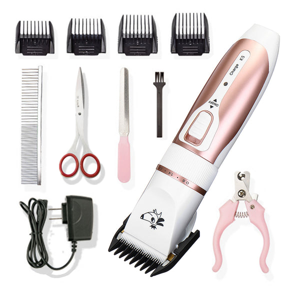 Pet Dogs Cat Rechargeable Cordless Electric Hair Clipper Grooming Trimmer Kit