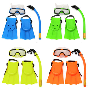 Junior Children Snorkeling Set Snorkel Mask Goggles Flippers Scuba Swimming Diving Kids Set